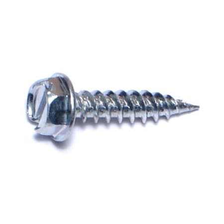Buildright Sheet Metal Screw, #8 x 3/4 in, Zinc Plated Steel Flange Hex Head 1000 PK 07693